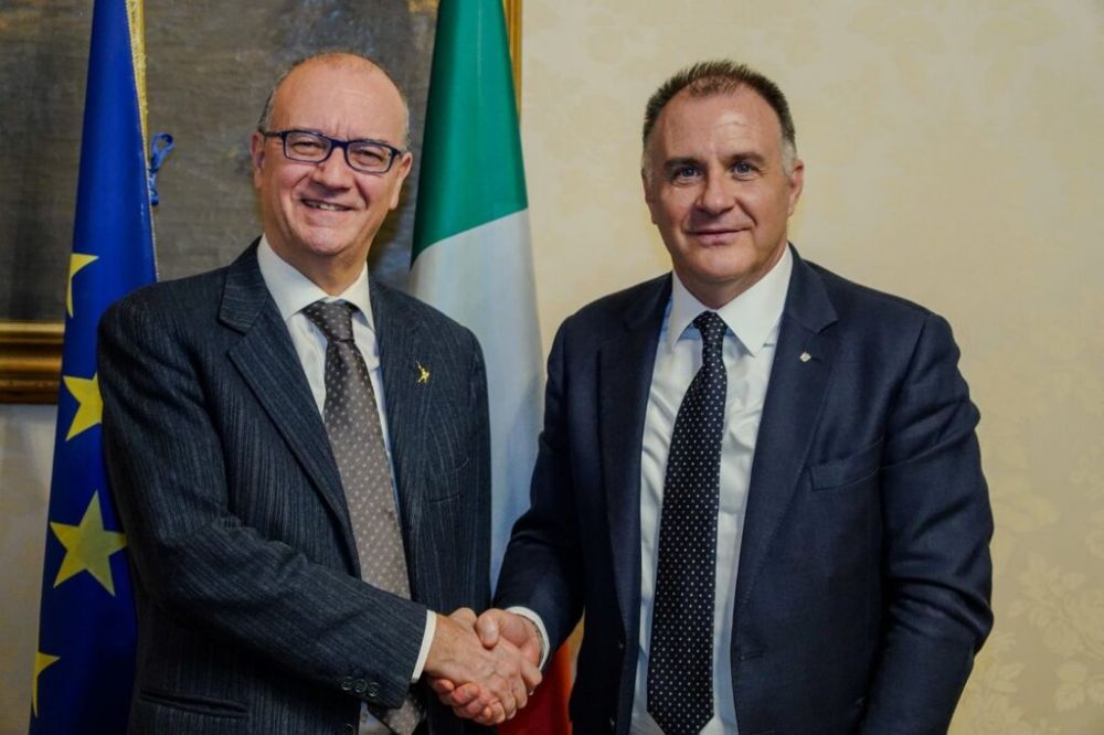 Da sinistra il ministro Valditara e il presidente Orsini